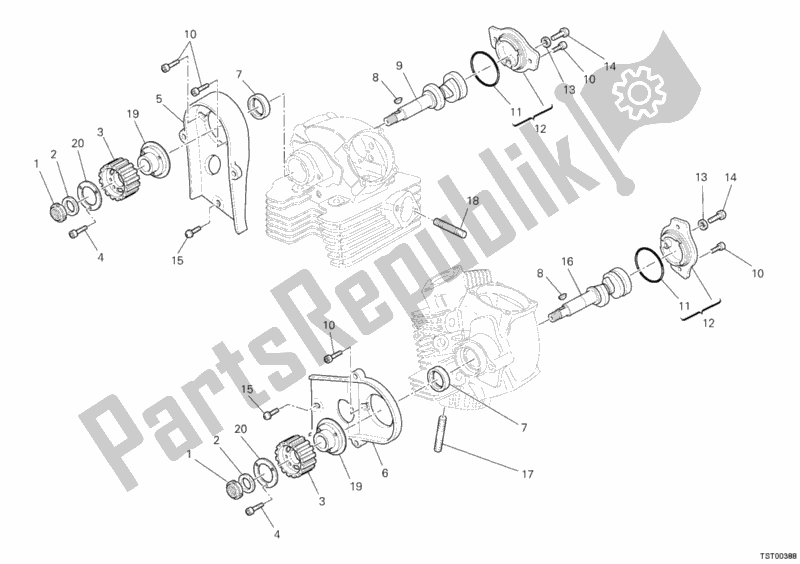 Todas as partes de Eixo De Comando do Ducati Sportclassic GT 1000 USA 2009